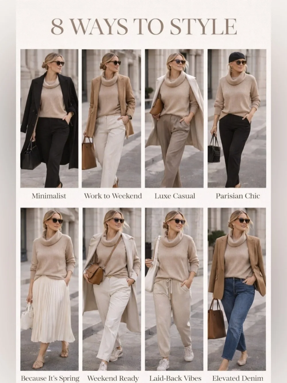 TAHARI Merino Wool Blend Cowl Neck Sweater Sz L Beige Tan Ribbed Cozy Luxe Knit - Picture 6 of 15